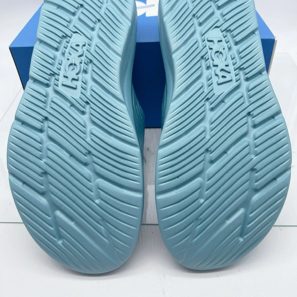 Hoka One One Ora Luxe - Ocean Mist/ Citrus Glow Recovery Slides Mens US 14